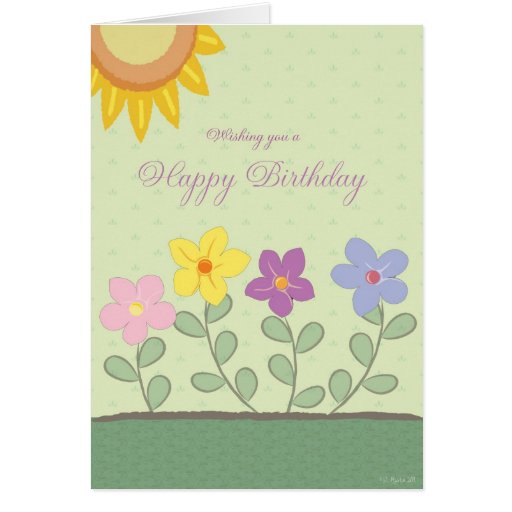 Colorful Flower Design Birthday Card | Zazzle