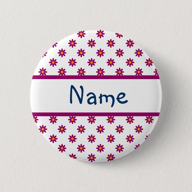 Colorful Flower Design Button (Front)