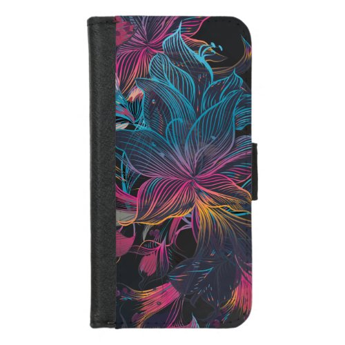 Colorful Flower Design iPhone 87 Wallet Case