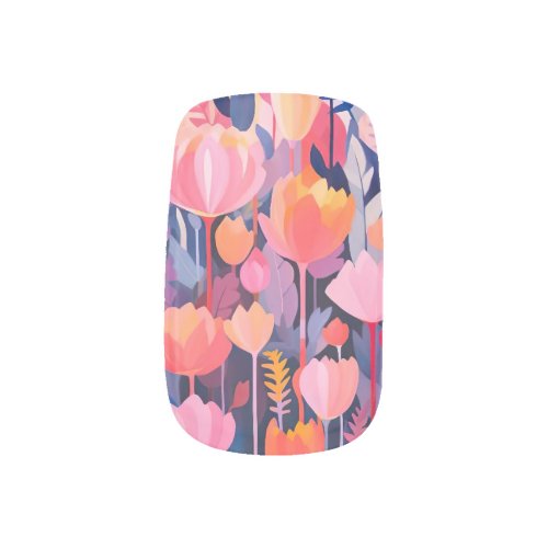colorful Flower design  Minx Nail Art