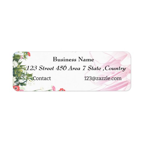 Colorful Flower Design Pink  Label