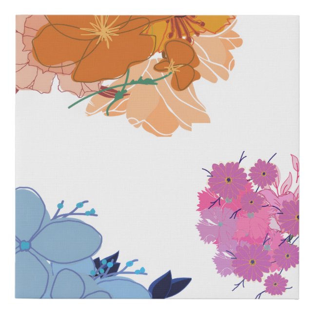 Colorful Flower  Faux Canvas Print (Front)