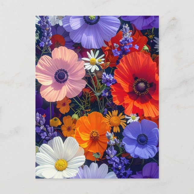 Colorful Flower Fields Postcard (Front)
