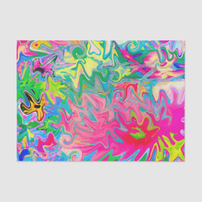 Colorful Flower Garden Abstract Collage Tissue Paper (Front)