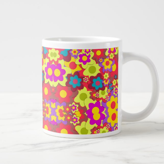 Colorful Flower Giant Coffee Mug (Right)