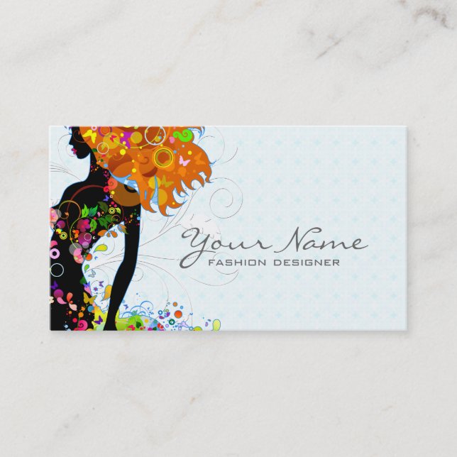 Colorful Flower Girl Business Card (Front)