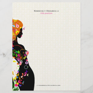 Colorful Flower Girl Letterhead