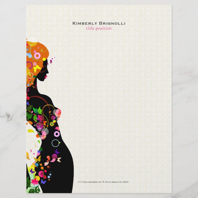 Colorful Flower Girl Letterhead (Front)