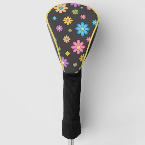 Colorful Flower Girl Power Hippie Golf Head Cover