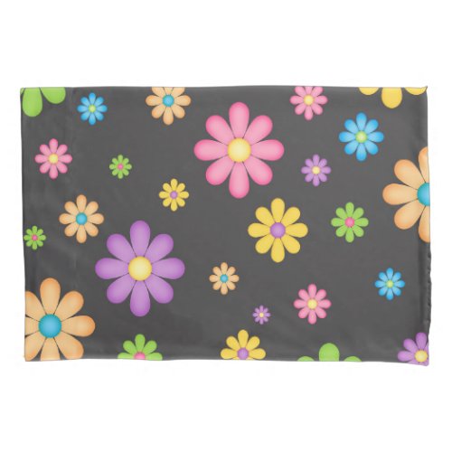 Colorful Flower Girl Power Hippie Pillow Case