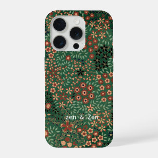 Colorful Flower I Japaness art I Green and Red iPhone 15 Pro Case