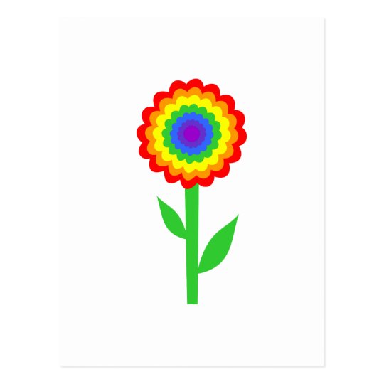 Colorful flower in rainbow colors. postcard