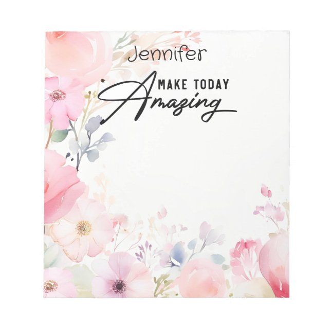 Colorful Flower Inspirational Notepad (Front)