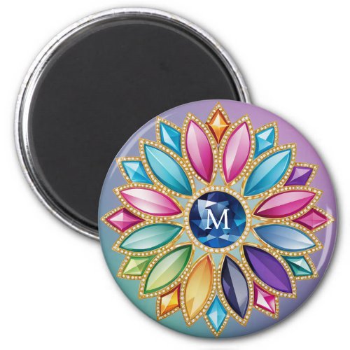 Colorful Flower Jewel Magnet