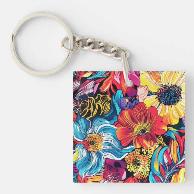 Colorful Flower Keychain (Front)
