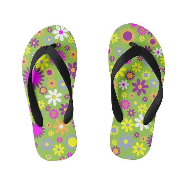 Colorful Flower Kids Flip Flops (Footbed)