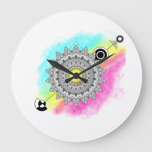 Colorful Flower Large Clock