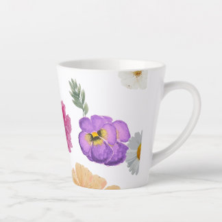 Colorful flower latte mug