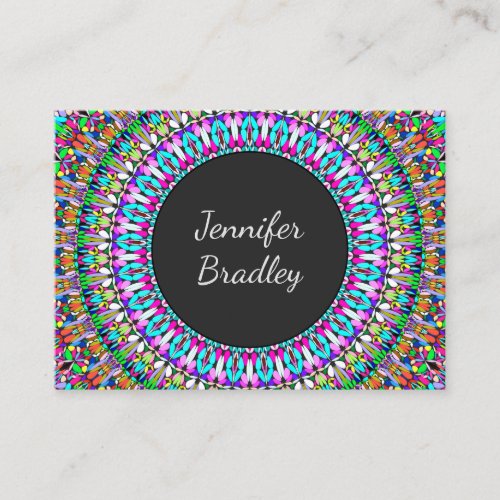 Colorful Flower Mandala Business Card