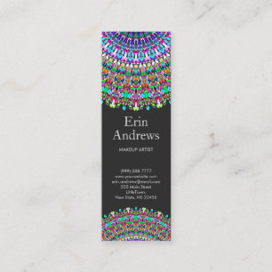 Colorful Flower Mandala Mini Business Card
