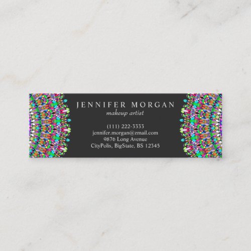 Colorful Flower Mandala Mini Business Card