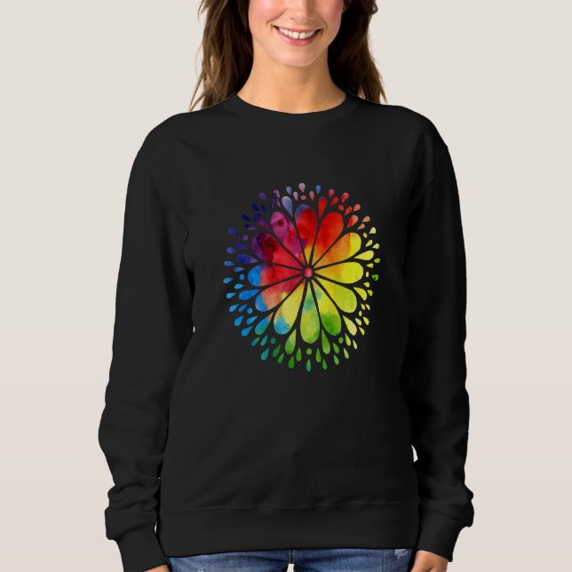 Colorful Flower Mandala Sweatshirt (Front)