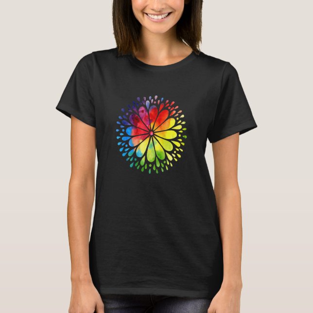 Colorful Flower Mandala T-Shirt (Front)