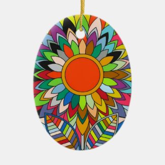 colorful flower mandala yaei design