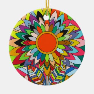 colorful flower mandala yaei design