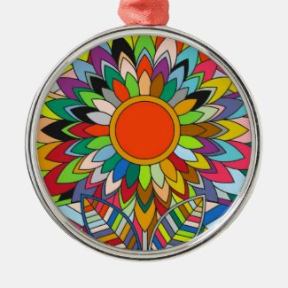 colorful flower mandala yaei design