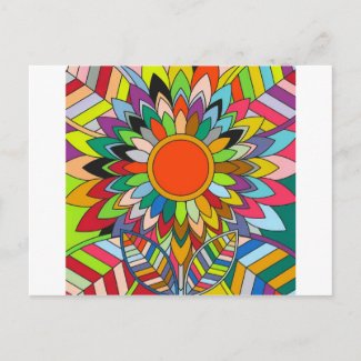 colorful flower mandala yaei design