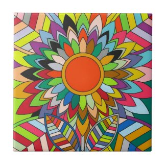 colorful flower mandala yaei design