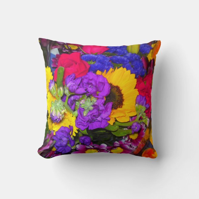 Colorful Flower Mix Pillow (Front)