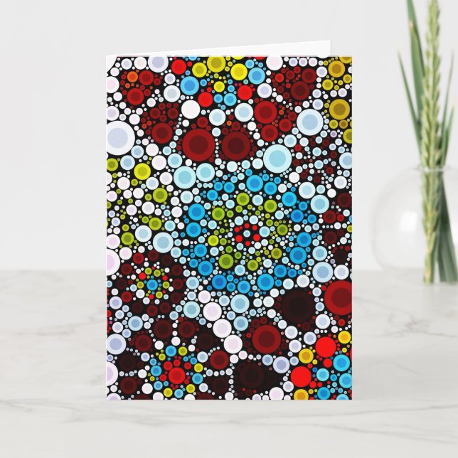 Colorful Flower Mosaic Circles Bubbles Design Card (Front)