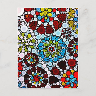 Colorful Flower Mosaic Circles Bubbles Design Postcard