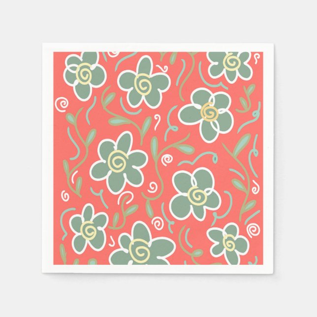 Colorful Flower  Napkins (Front)