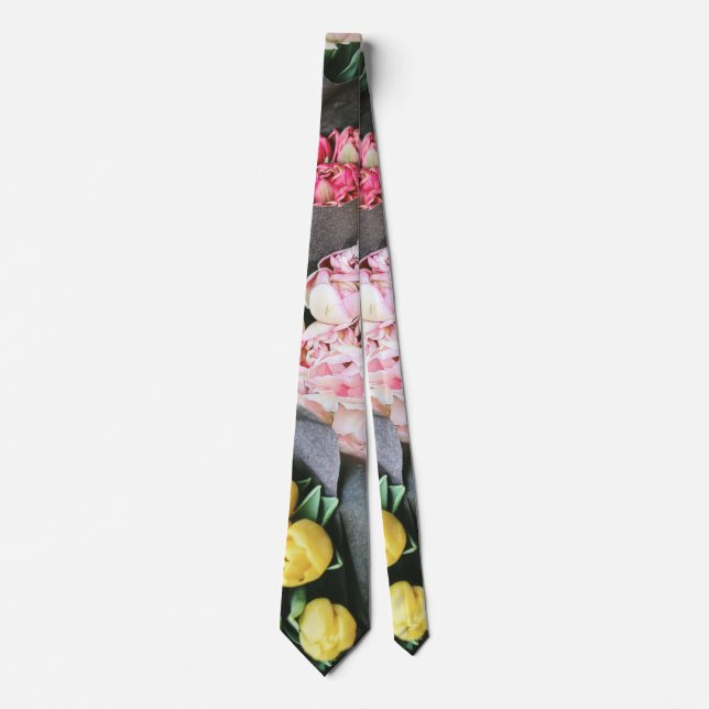 colorful flower neck tie (Front)