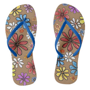 Colorful Flower Pair of Flip Flops