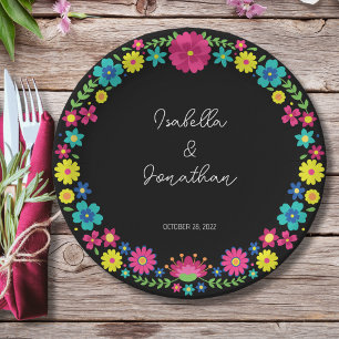 COLORFUL FLOWER PAPER PLATES