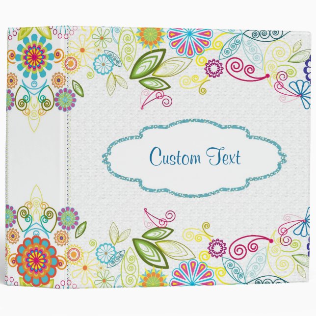 Colorful Flower Pattern Binder (Front/Spine)