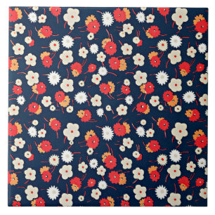 Colorful flower pattern by Charles Goy Ceramic Tile