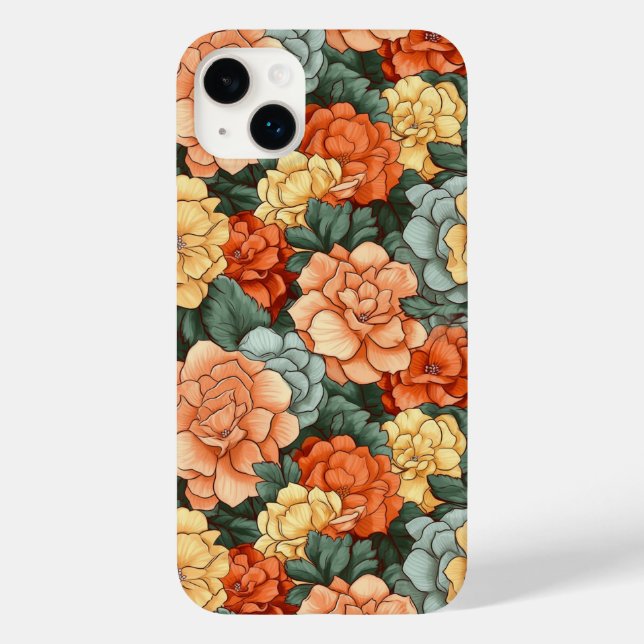 Colorful Flower Pattern Case-Mate iPhone Case (Back)