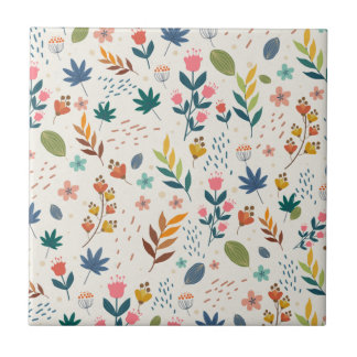 Colorful Flower Pattern  Ceramic Tile