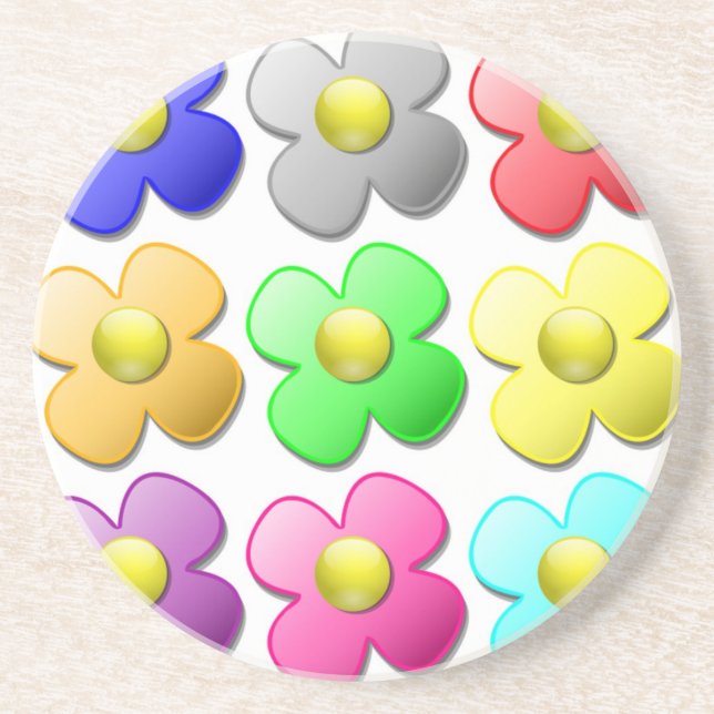 COLORFUL FLOWER PATTERN COASTER (Front)