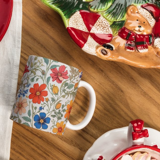 Colorful Flower Pattern Coffee Mug (Creator Uploaded)