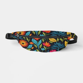 Colorful Flower Pattern Fanny Pack by Ricaso_Graphics at Zazzle