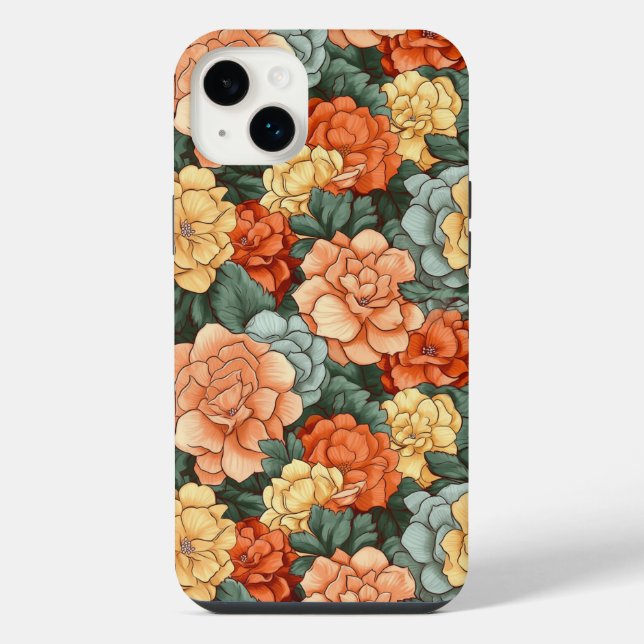 Colorful Flower Pattern Iphone Case (Back)