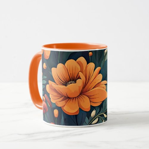 Colorful Flower Pattern Mug