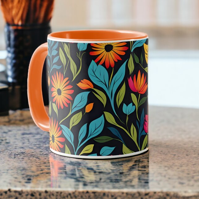 Colorful Flower Pattern Mug (Colorful Flower Pattern Mug from RIcaso. a stunning coffee mug to brighten your morning )