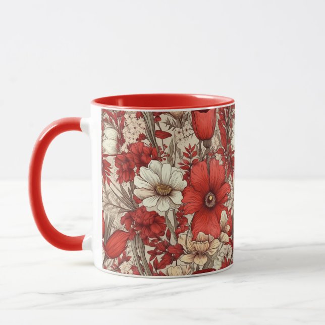 Colorful Flower Pattern Mug (Left)